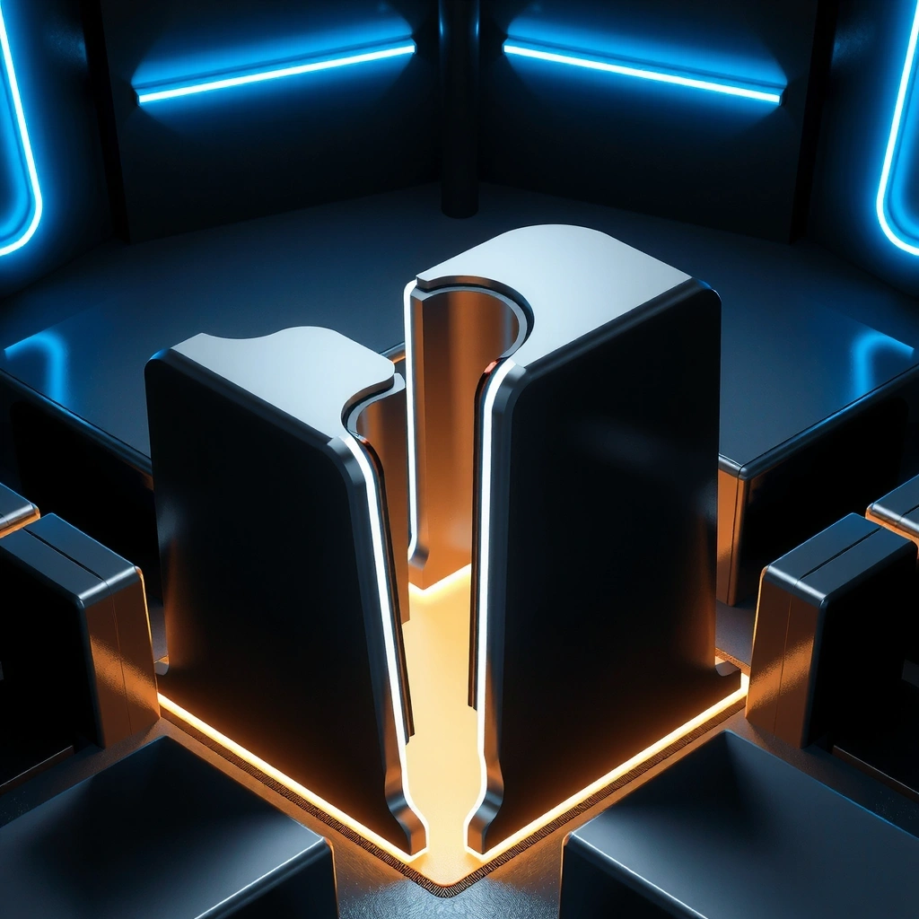 Architectural geometry with dramatic shadows