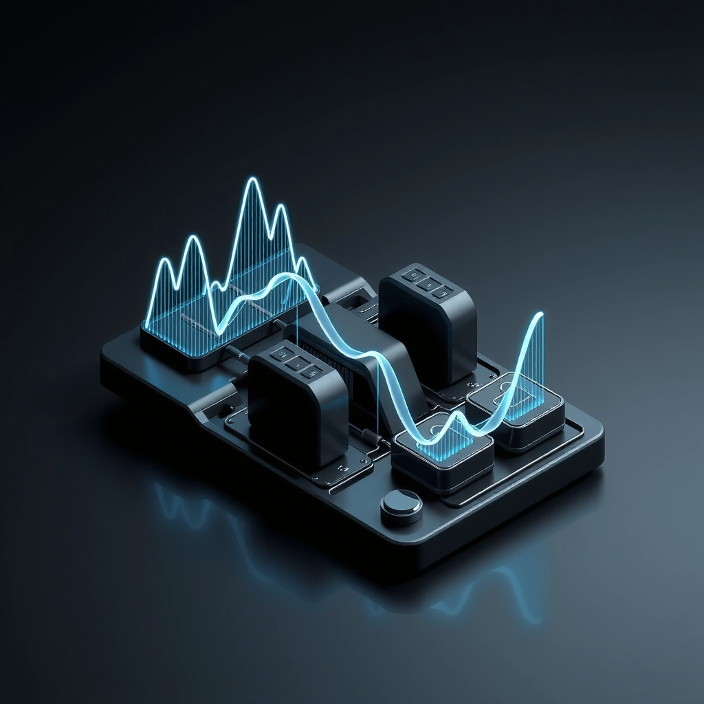 Abstract visualization of economic data wireframes
